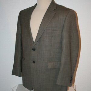 CHAPS Brown Cream 42 S Blazer Chest: 44" 2 Button Mens Suit Coat 42S Short